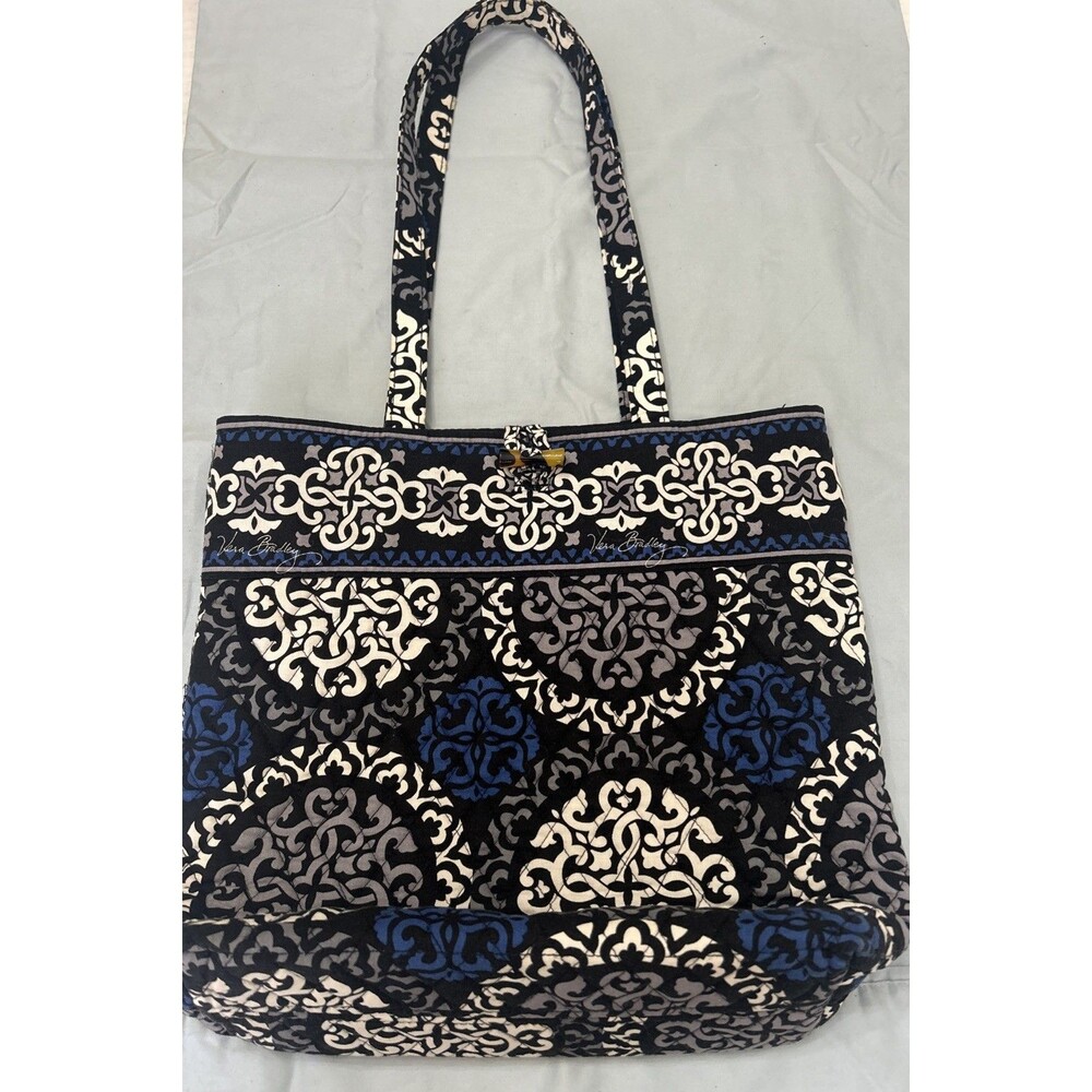 Vera Bradley Canteberry Colbalt Blue Quilted Tote Bag Medium Purse